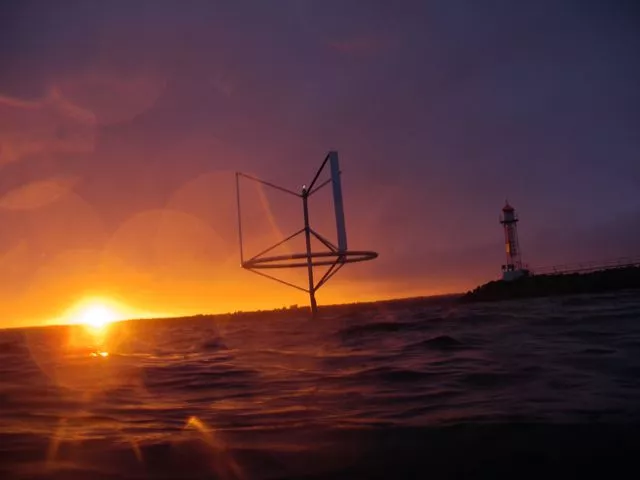 The small-scale SeaTwirl prototype off the Swedish coast