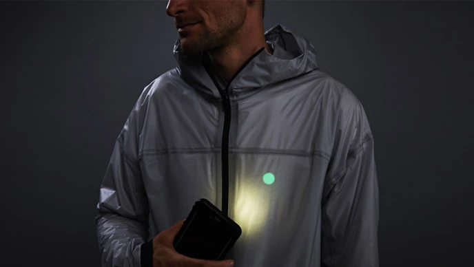 Even your smart phone can "charge" up the glow in the jacket