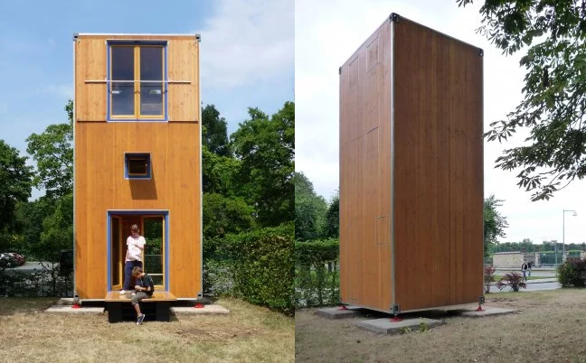 German architectural studio Slawik has created a portable home that fits into the size of a standard shipping container