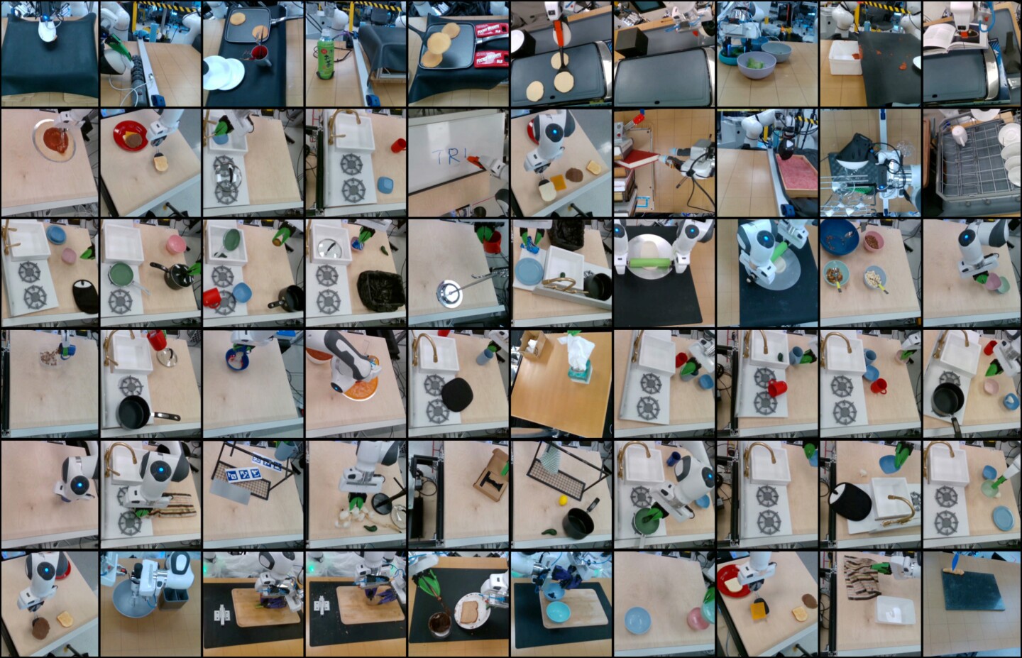 A sample of the more than 60 tasks the team has now taught robots using this rapid new learning system