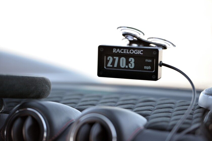 The Hennessey Venom GT's record speed readout