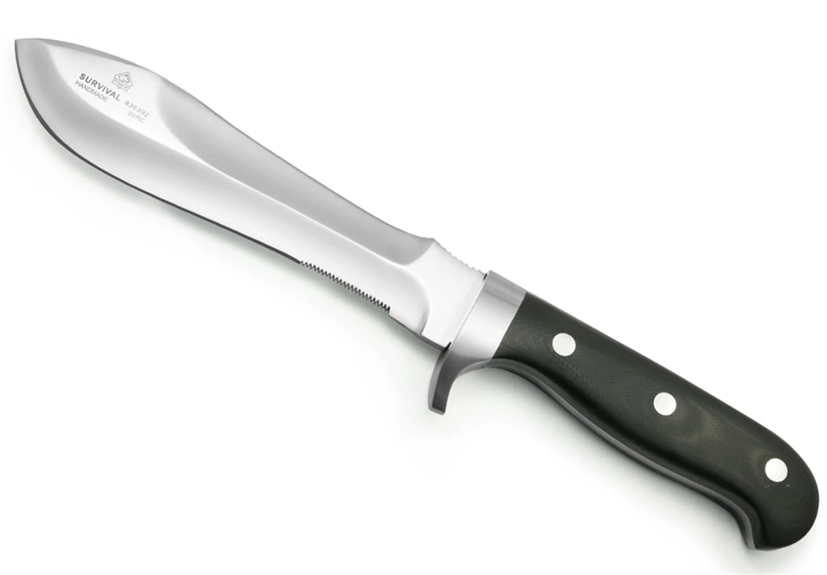 The IP Survival variant with ebony handle