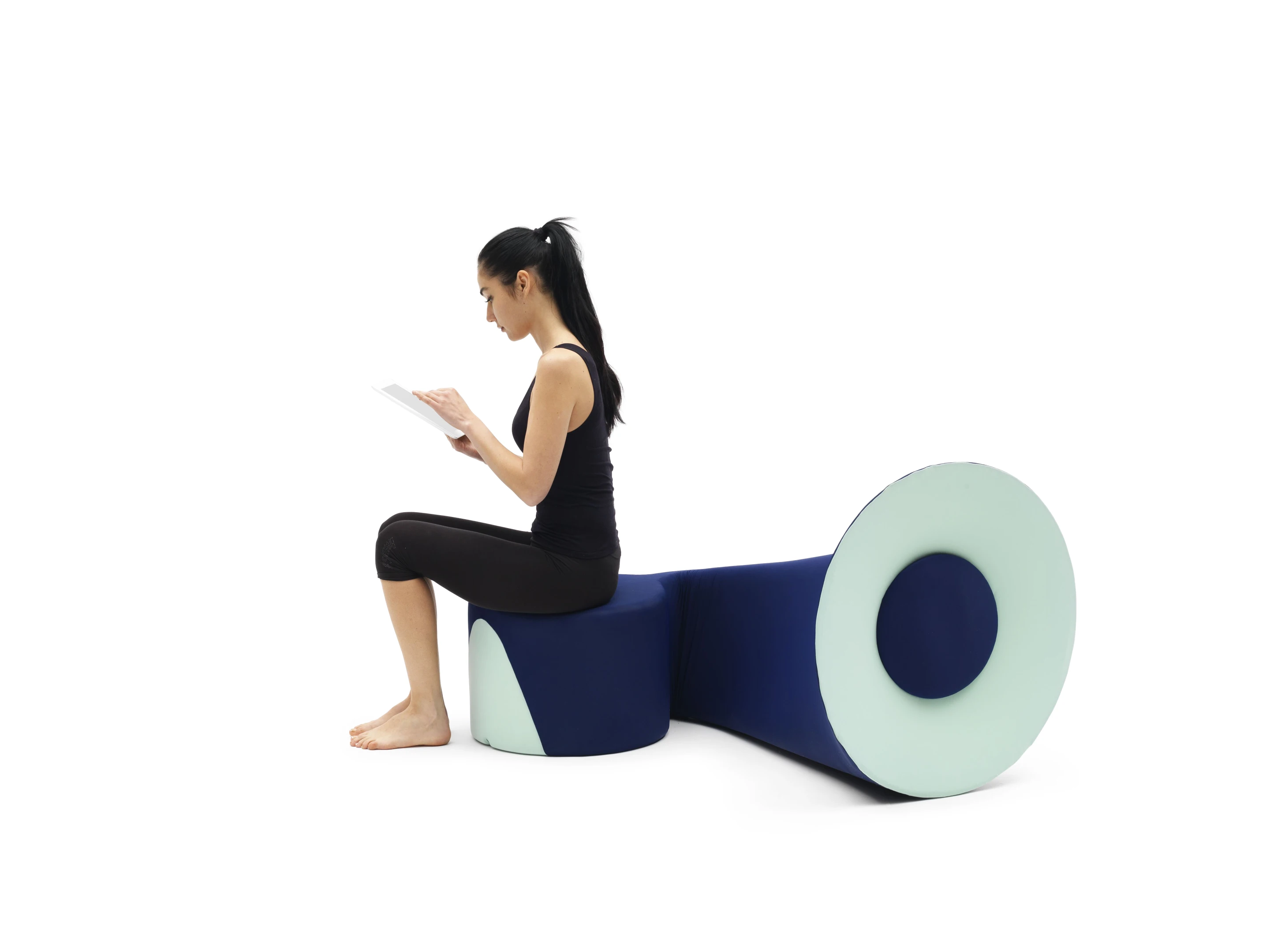This soft pouf houses a wireless audio amplifier system