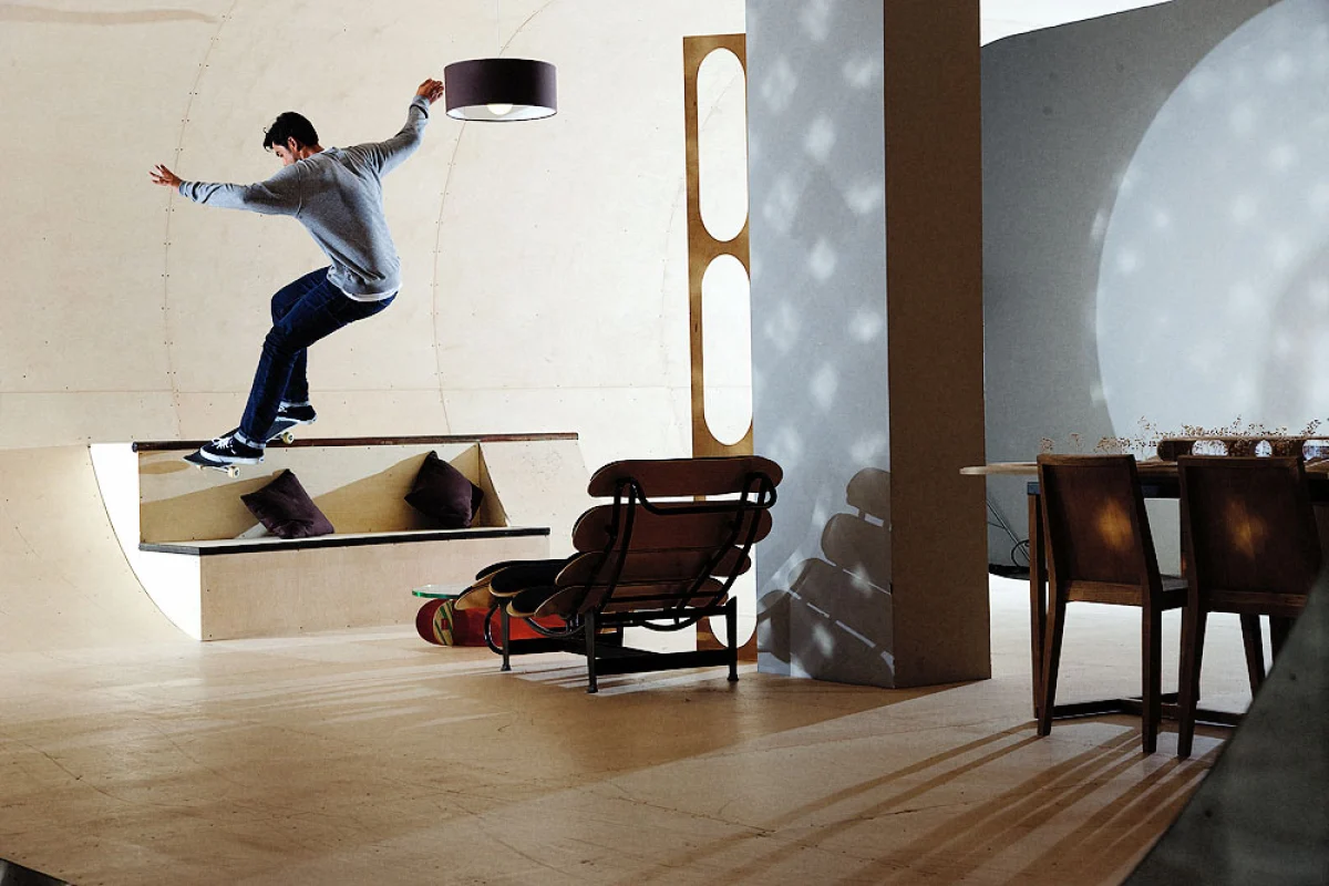 The PAS House is a dwelling meant as a tribute to the skateboarding lifestyle, featuring 'skateable' walls and furniture.
