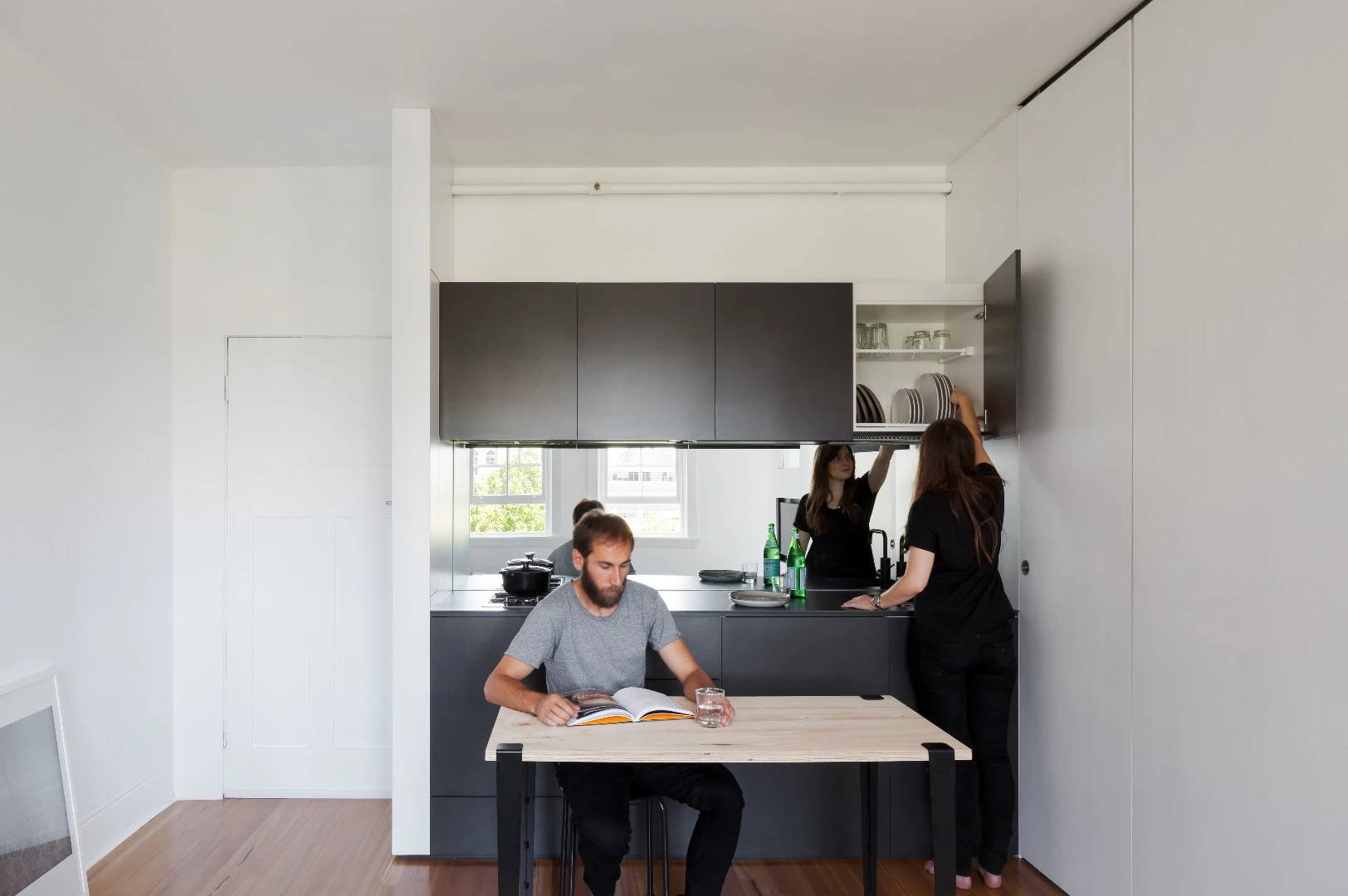 Hidden everyday elements gives the home an illusion of having more interior space and is complimented with an abundance of natural light