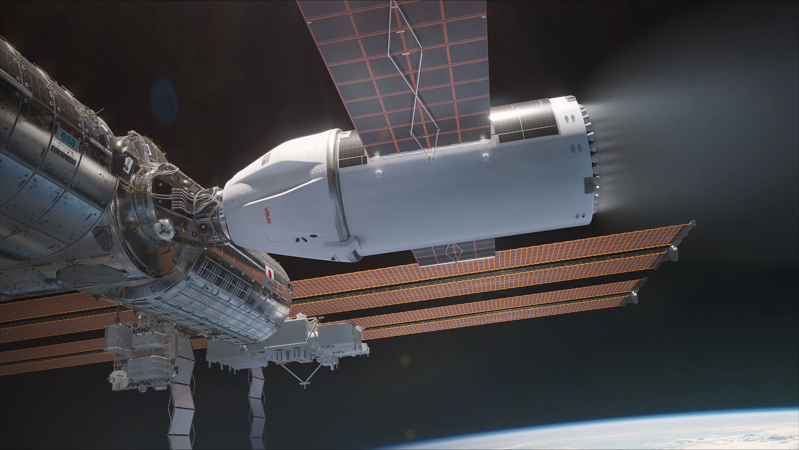 Artist's concept of the USDV docked with the ISS