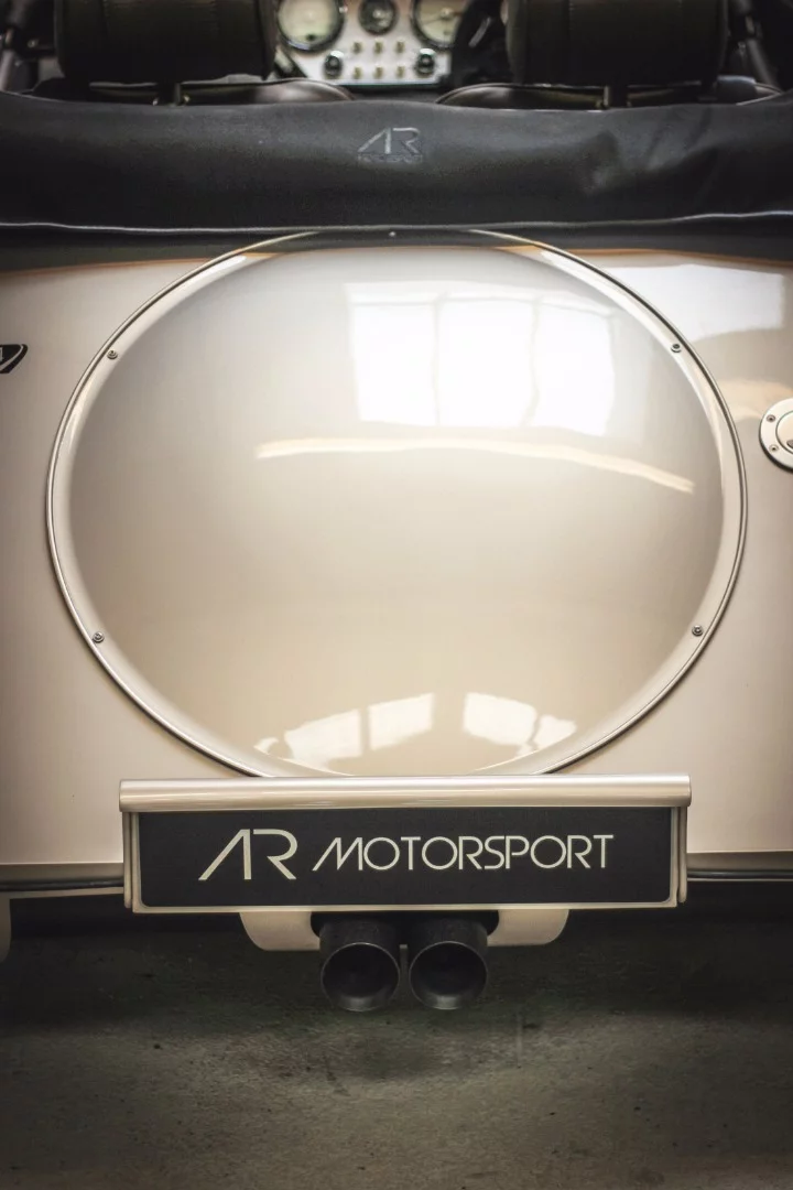 The bubble rear end is a throwback to racing Morgans on old