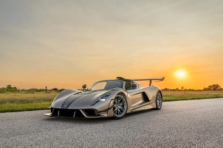 The new Venom F5 Revolution LF hypercar is powered by Hennessey’s 6.6-liter twin-turbo V8