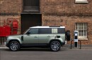 The new Land Rover Defender 400e takes just 30 minutes to charge to 80 percent when hooked up to a 50-kW fast charger