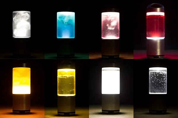 Add colored liquid to the Playful Base and have a more colorful camp lantern