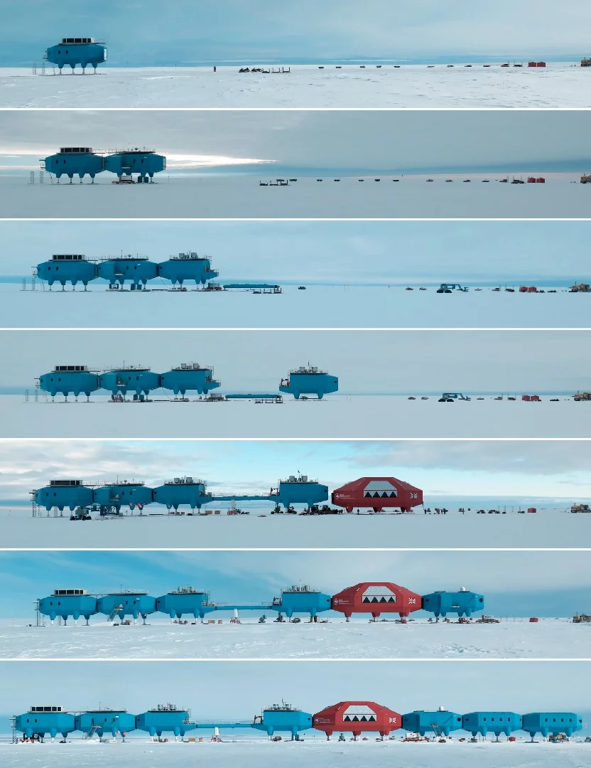 Stages of reassembling Halley VI