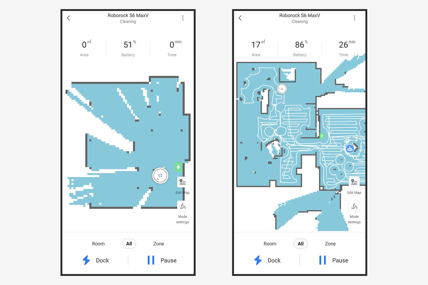 The app shows how smart the robovac is at getting around your home