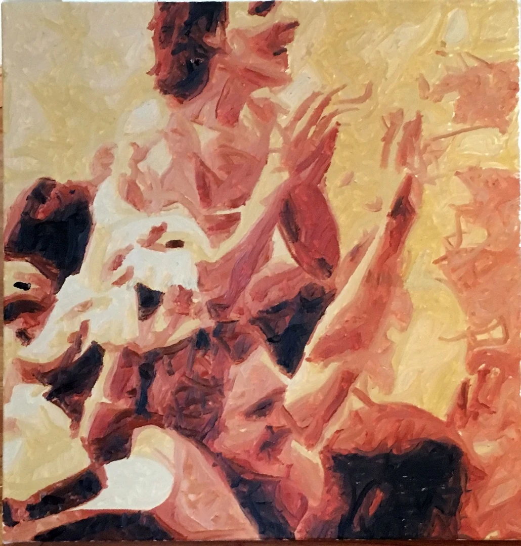 A work by PIX18 based on a color photograph from Woodstock