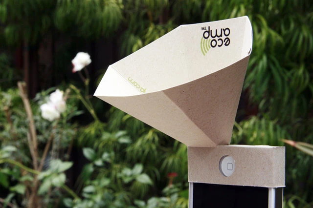 The eco-amp's packaging is printed with a soybased ink