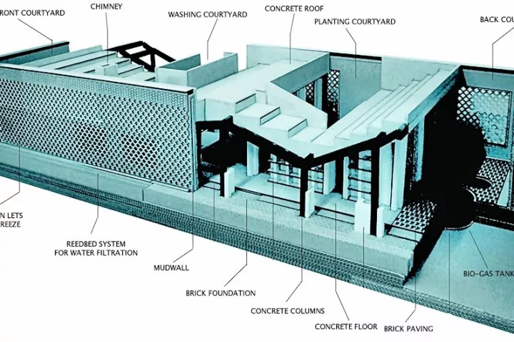 Illuminated model of John Lin's Chinese House-for-all-Seasons (Photo: John Lin)
