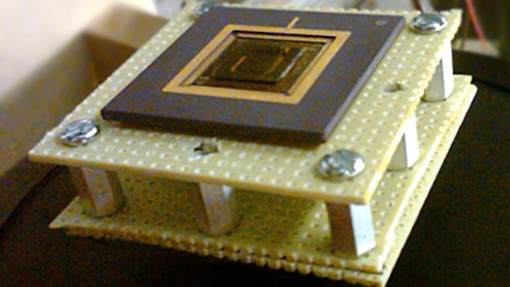 The MEMS energy harvesting device created by MIT researchers can generate 100 times as much power as similarly sized devices (Image: Arman Hajati)