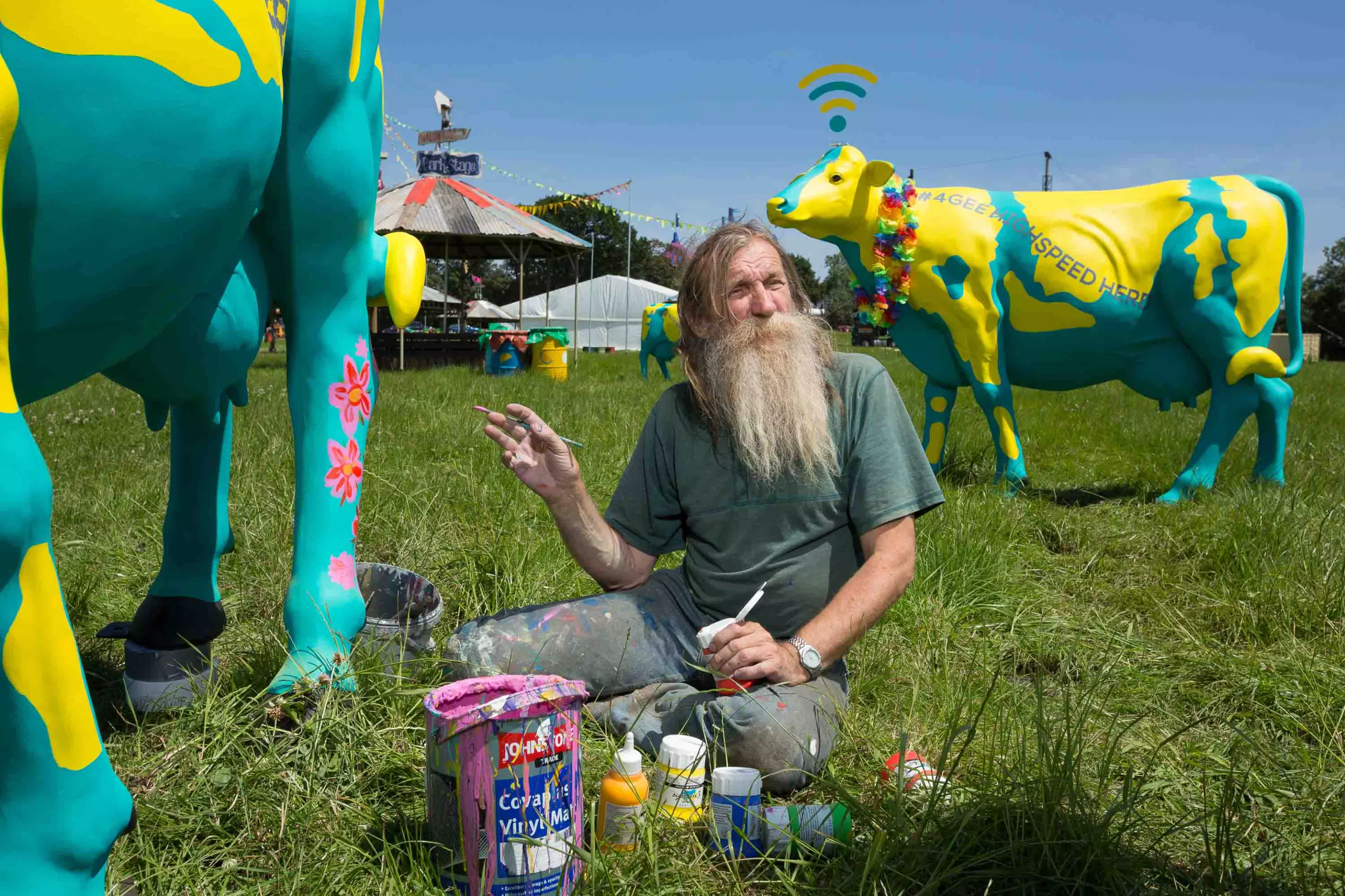 The cows were painted by Glastonbury artist Hank and his team