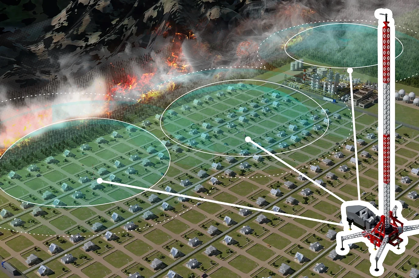 This diagram shows one possible deployment of the RainStream tower