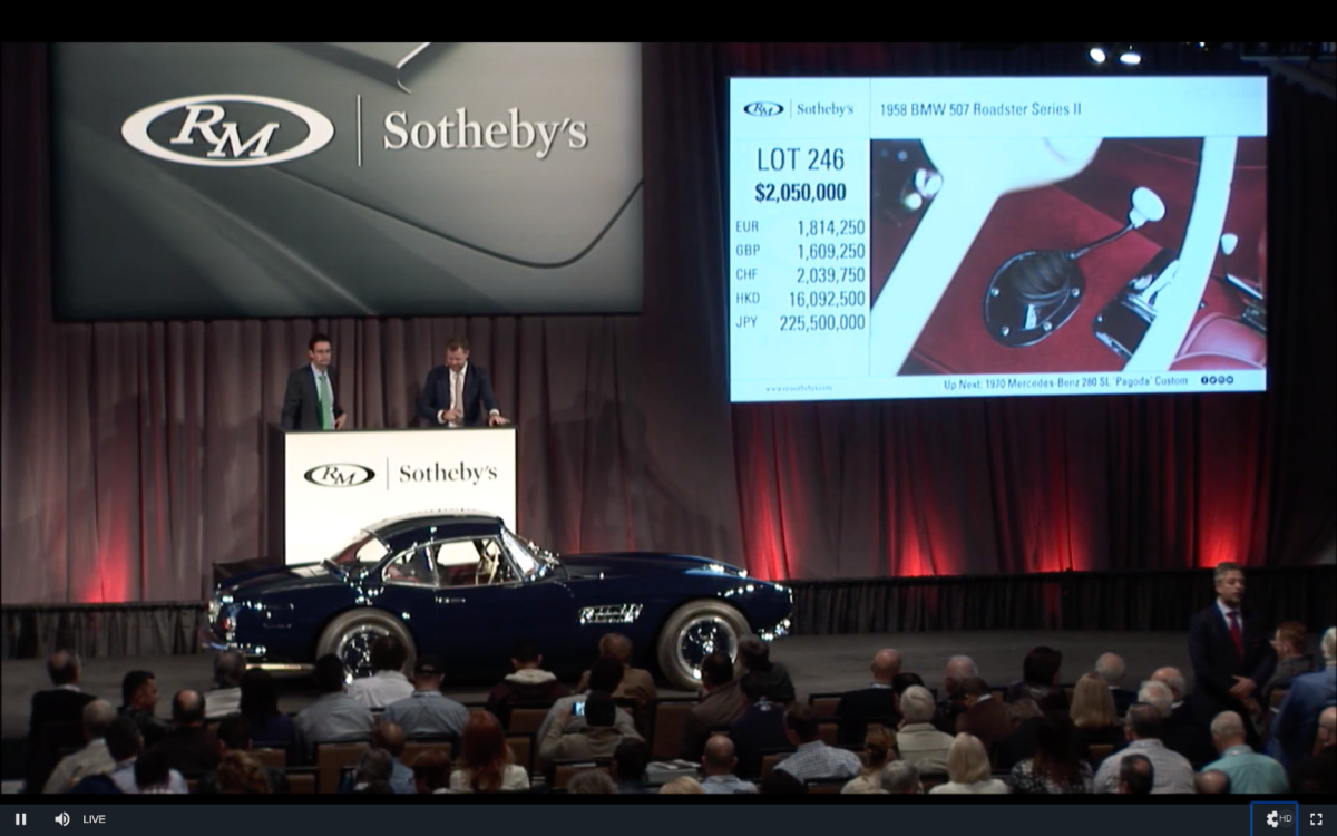 $2,175,000 | 1958 BMW 507 Roadster Series II | Auction Link: RM-Sotheby's