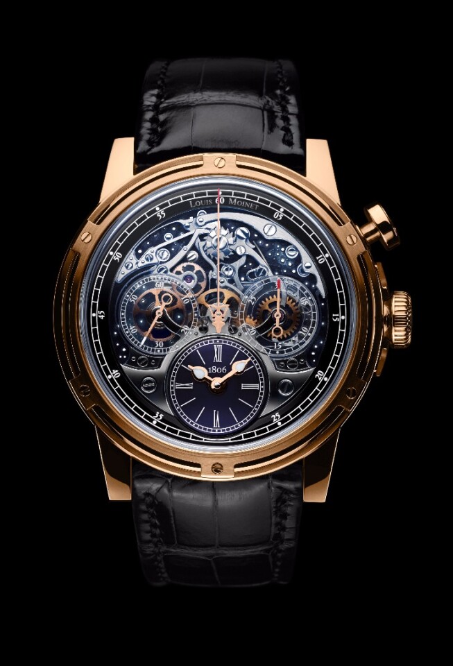 The chronograph is designed to make the movement fully visible