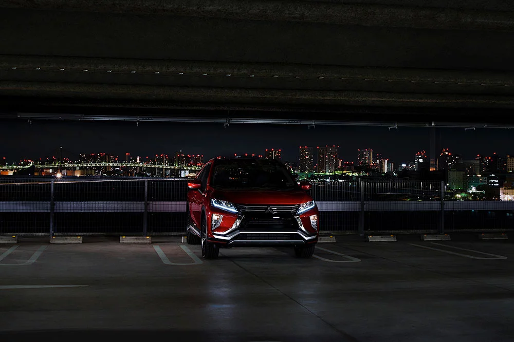 Like Mitsubishi's recent concepts, the Eclipse Cross greets the world with a "Dynamic Shield" face