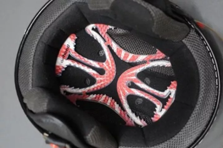 The Airhead fits neatly inside the helmet