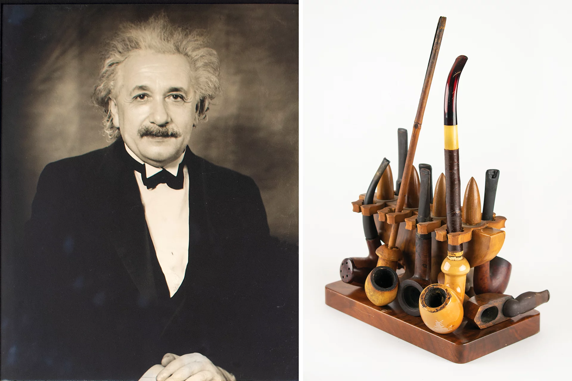 This selection of nine pipes and a menorah pipe holder owned and used by Albert Einstein sold for $125,000 at RR Auction on 25 September 2021 against an estimate of $50,000+.