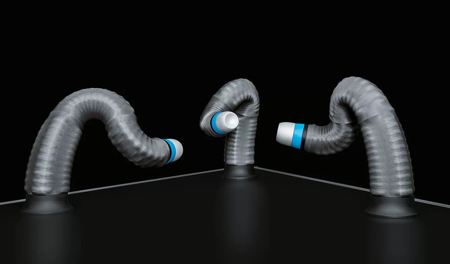 The BionicMotionRobot is made up of three flexible segments that allow it to bend in three different directions at the same time