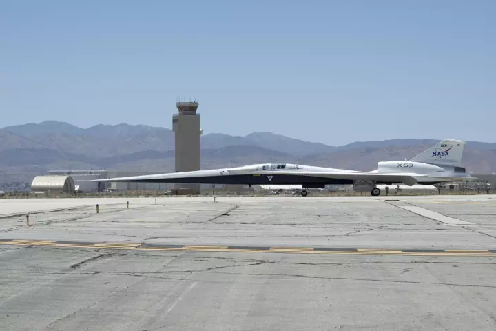 The X-59 taxiing