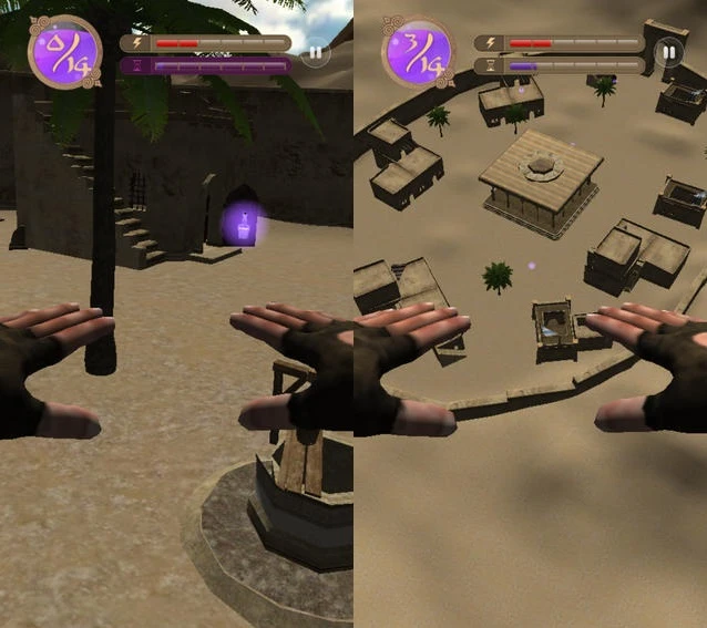 The character in the "flying experience" app moves in whichever direction you move your head (Photo: Umoove)