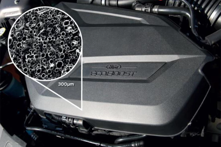 The MuCell technology inspired by the Aero bar will first appear in Ford vehicle engine covers