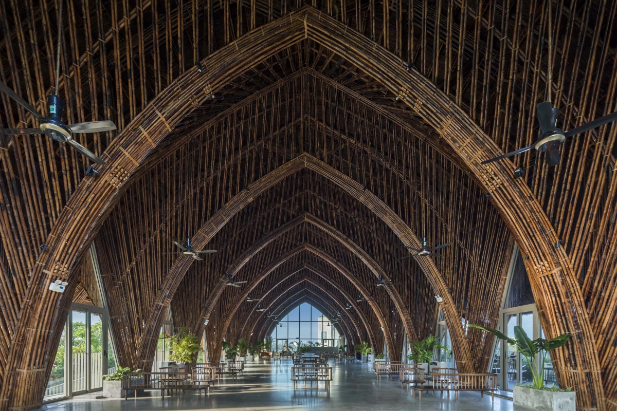 Casamia Community House's intricate ceiling reaches a maximum height of 9 m (2