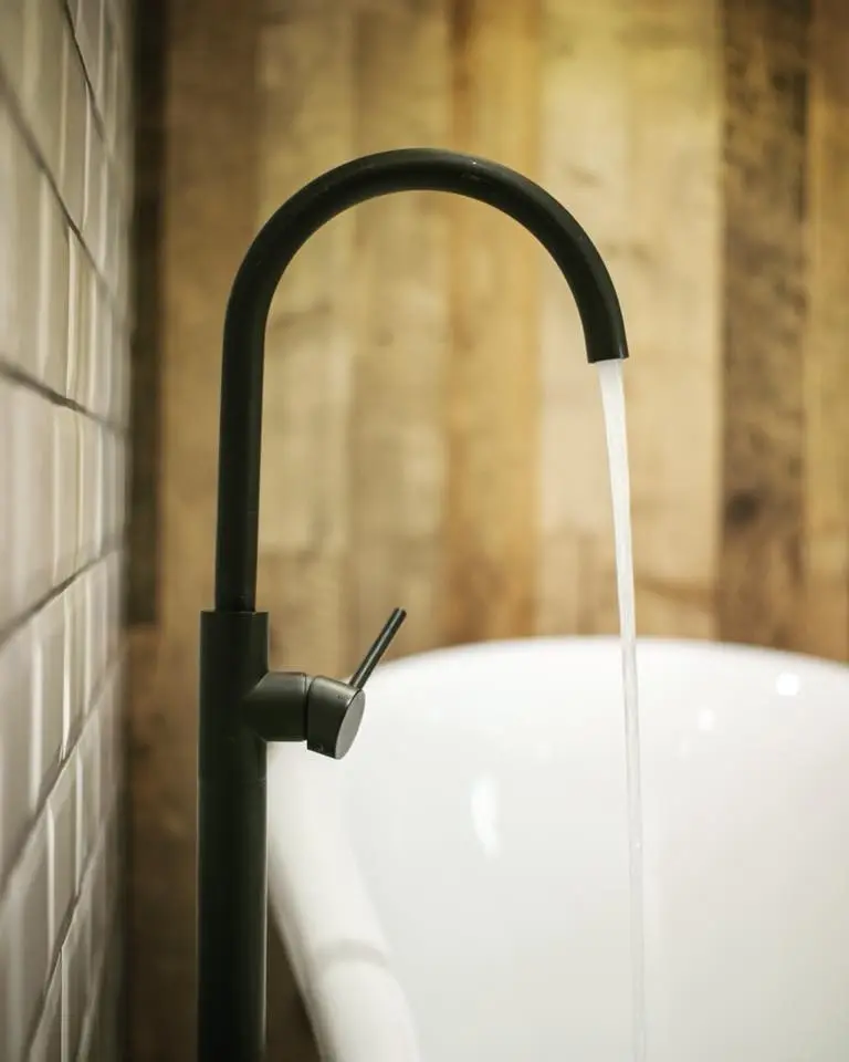 The houseboat is furnished with designer fittings throughout, including the bathroom