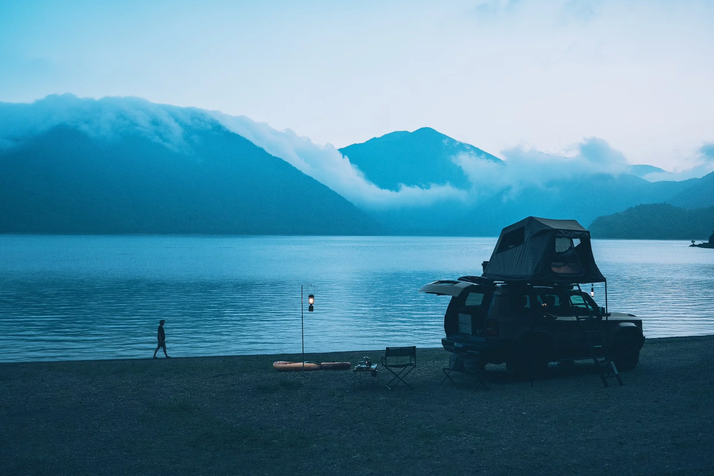 Snow Peak developed the Field Rise for both straight camping and for use as a base camp for activities like mountain biking and paddleboarding