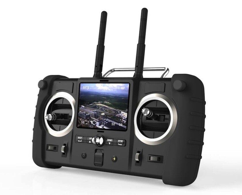 The Spy Hawk's remote control transmitter unit includes an integrated 3.5" LCD screen