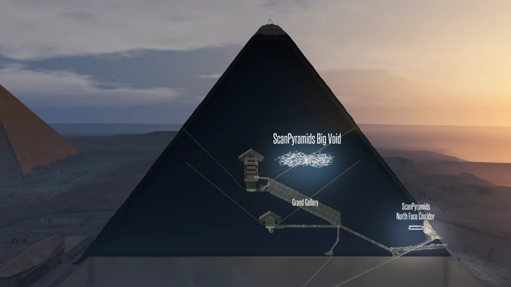 A new imaging technique is suggesting there is a large, previously undiscovered void inside the Great Pyramid of Giza