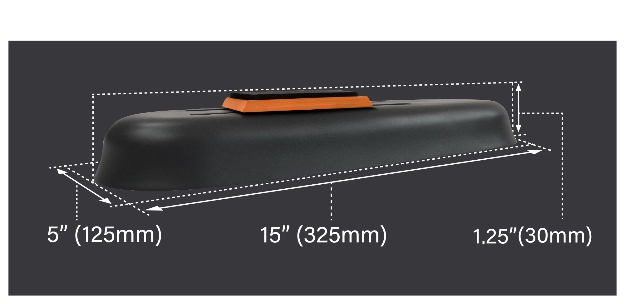 The dimensions of the sliders