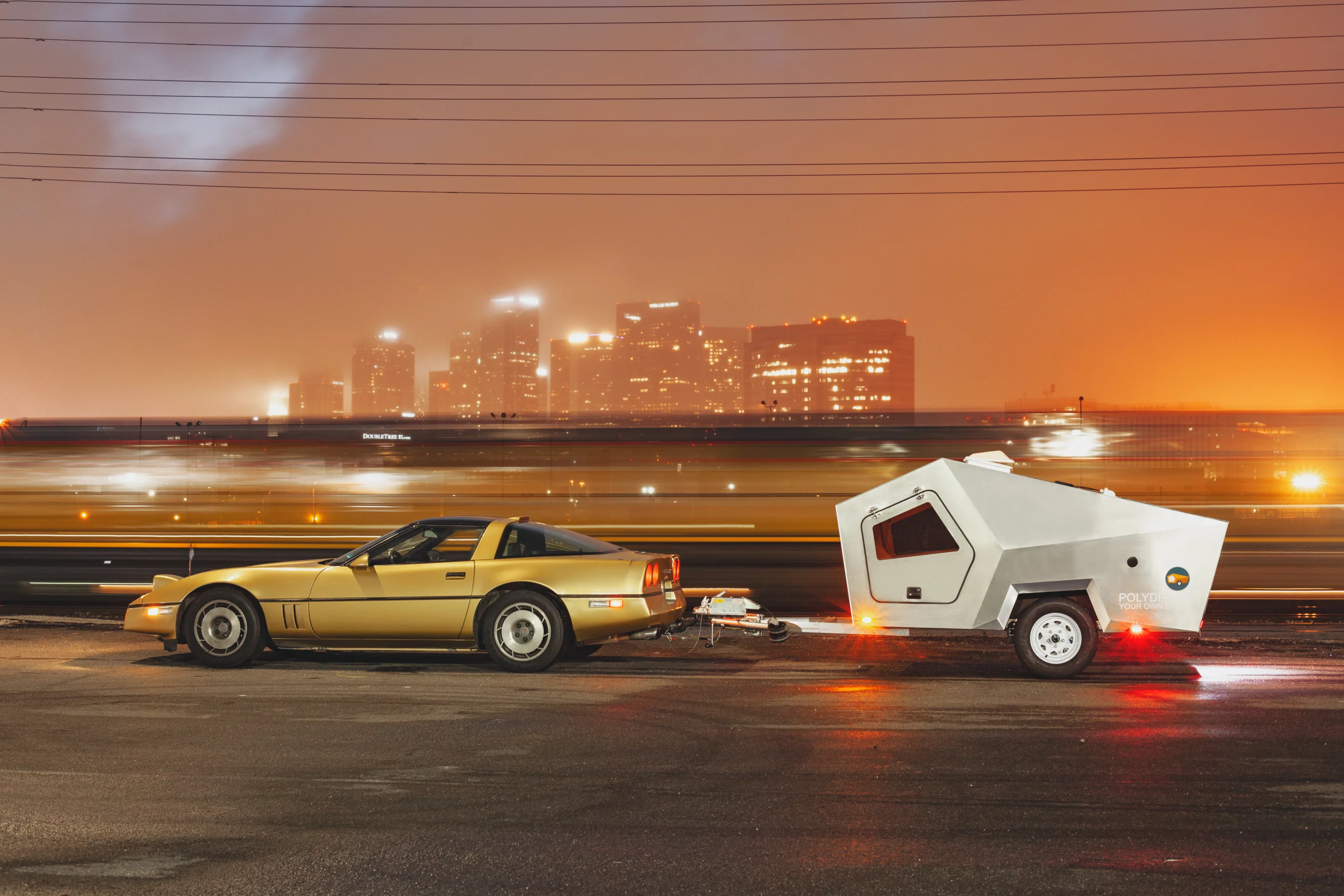 At just 760 lb, the Polydrop trailer is designed to be towed by small cars