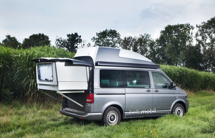 The Bett Mobil packages transforms your Volkswagen van into a camper while allowing it to go back to standard van with ease