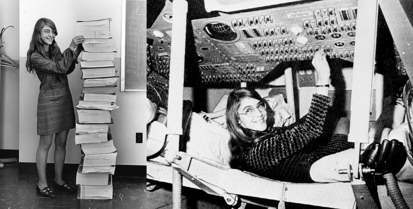 The scientist in charge of the software development program for the Apollo Guidance Computer was Margaret Hamilton, Director of the Software Engineering Division of the MIT Instrumentation Laboratory. Curiously, the world's first computer programmer was also female. Countess Ada Lovelace wrote the world's first algorithm in 1840 and was perhaps the first person to recognise that Charles Babbage's Analytical Engine had applications beyond pure calculation. There's an in-depth article on Margaret's contribution to the world we now know at Futurism.