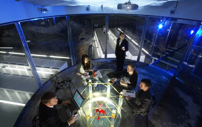 HQ for the Swedish internet server provider Bahnhof resembles a classic James Bond film (Image from Bahnhof)
