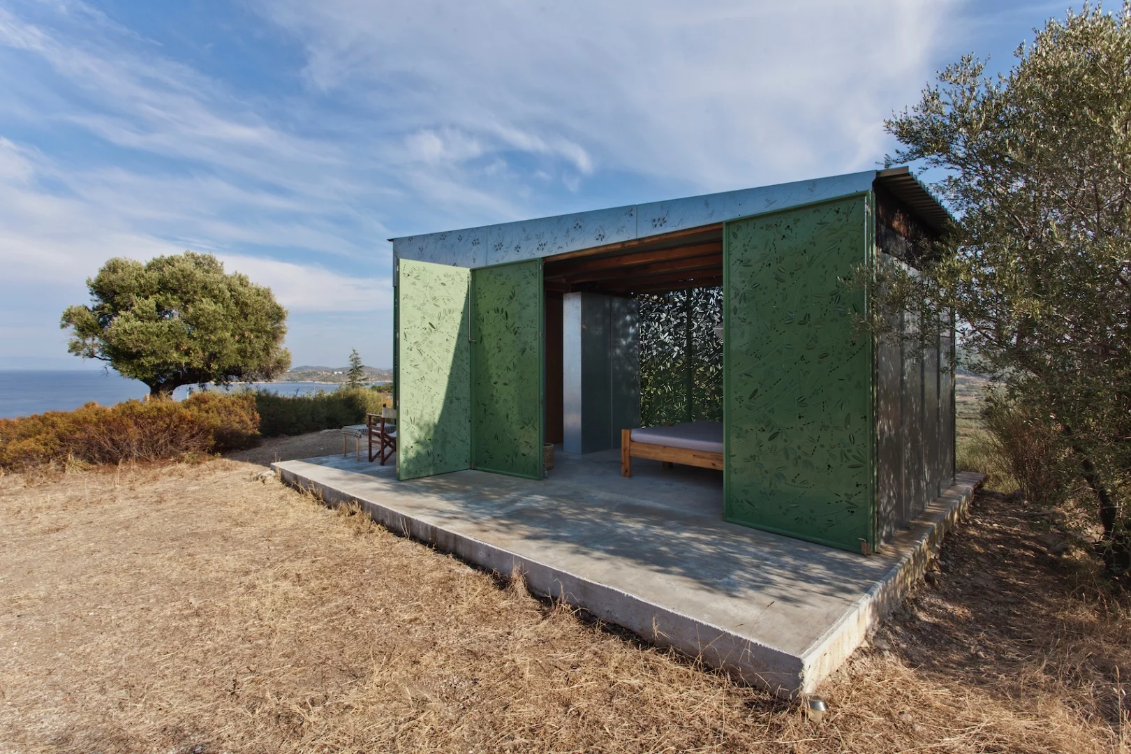 The Olive Tree House opens up to the outside