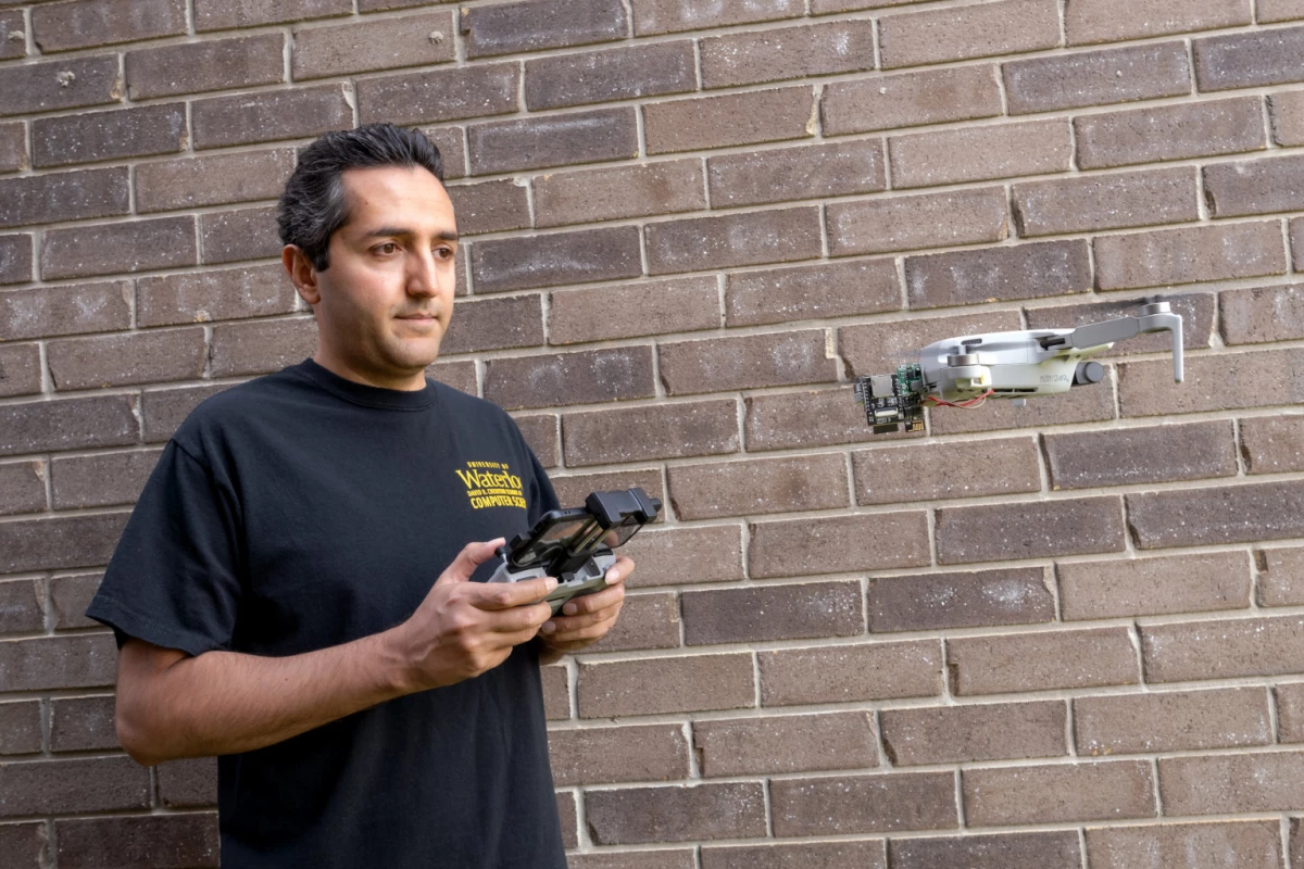 Dr. Ali Abedi flies a Wi-Peep-equipped drone