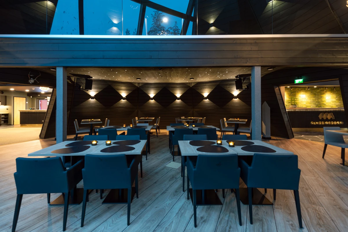 Inside the stunning Glass Resort Restaurant