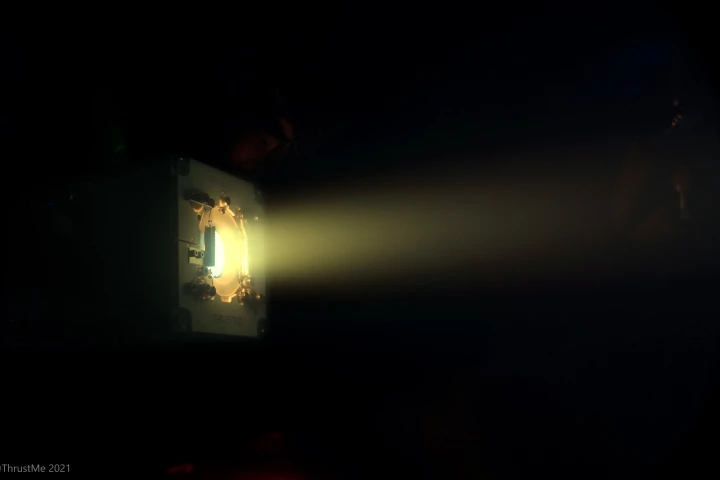 The iodine-fueled ion engine firing