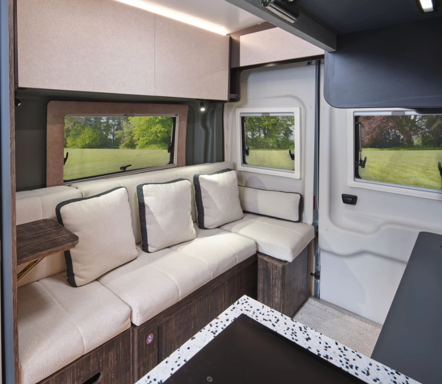 One of the biggest changes from Endeavor to Endeavor EV concept is the latter's configurable rear lounge