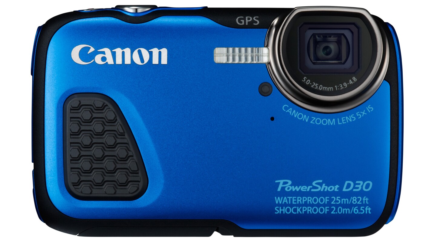 For people who need a tough-camera, the Canon PowerShot D30 is waterproof to 25 m, shockproof to drops of up to 2 m and freeze proof to -10° C