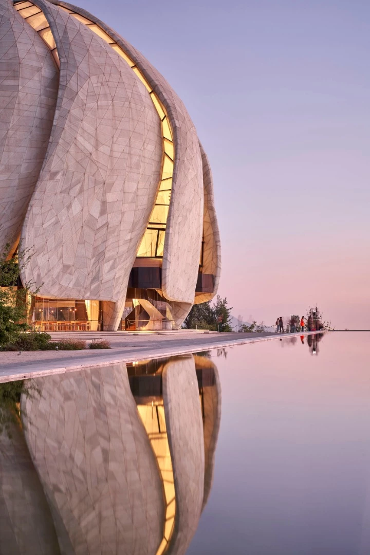 Bahá’í Temple of South America with reflecting pool