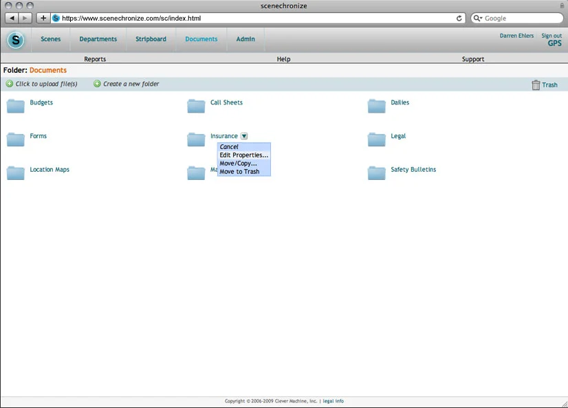 The document library on scenechronize