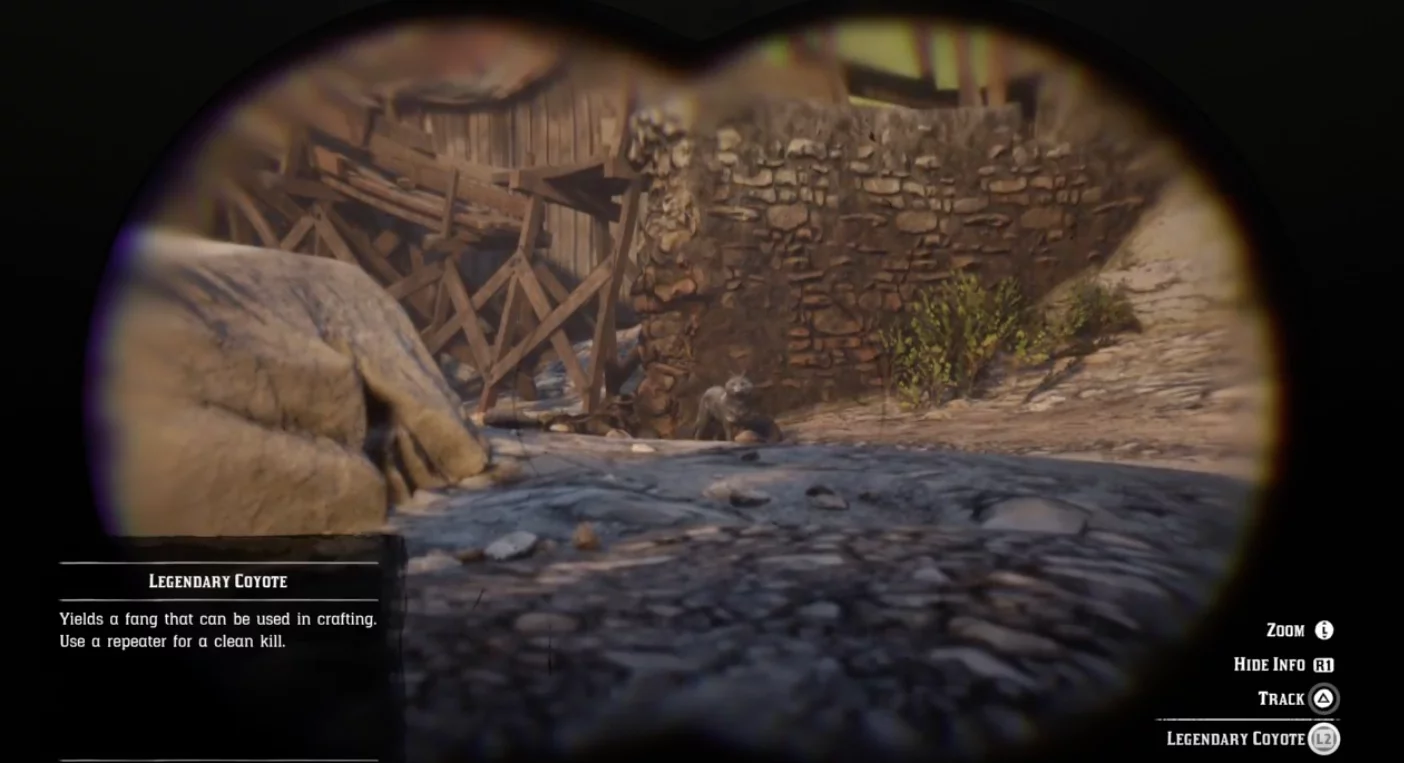 The Legendary Coyote can be found lurking near an old mill in dried up Dewberry Creek